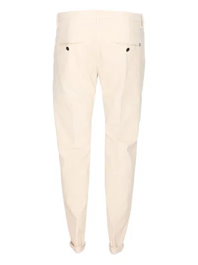 Dondup Tailored Fit Off-white Corduroy Jeans With Button Fly In Neutral