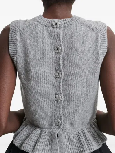Cecilie Bahnsen Bill Ruffled Vest In Gray