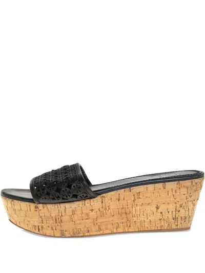 Pre-owned Tory Burch  70mm Laser-cut Platform Sandals