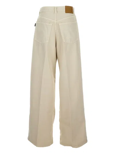 Haikure Pleated Wide-leg Jeans In Neutral
