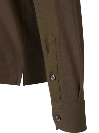 Gran Sasso Long-sleeve Cotton Polo Shirt In Brown