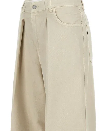 Haikure Pleated Wide-leg Jeans In Neutral