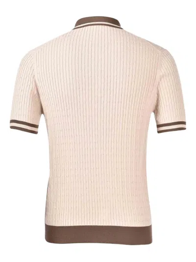 Gran Sasso Cotton-knit Polo Shirt In Neutral