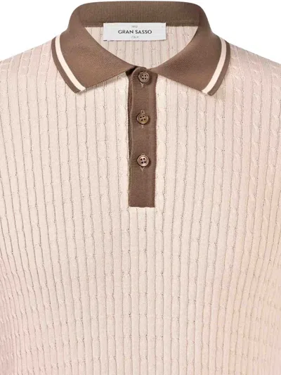Gran Sasso Cotton-knit Polo Shirt In Neutral