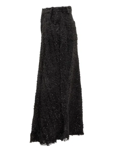 Iro Sparkle-fringed Skirt In Black