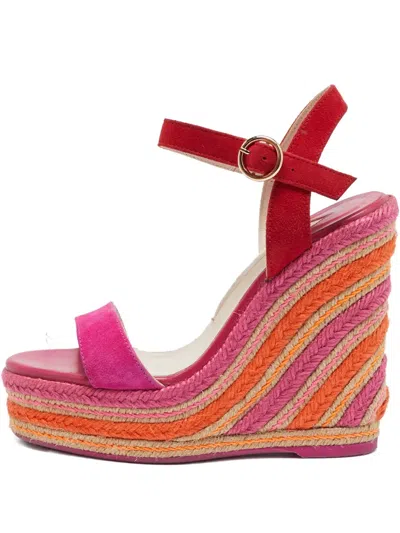 Pre-owned Sophia Webster  135mm Suede Espadrille Wedge Sandals