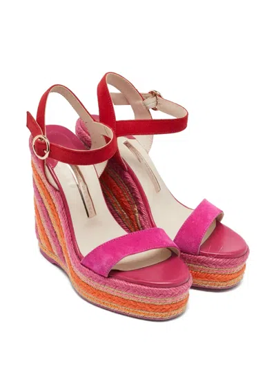 Pre-owned Sophia Webster  135mm Suede Espadrille Wedge Sandals