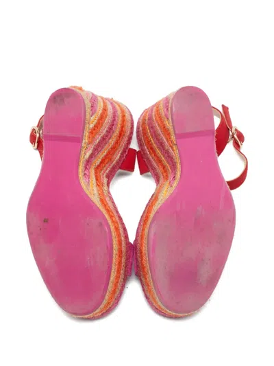 Pre-owned Sophia Webster  135mm Suede Espadrille Wedge Sandals