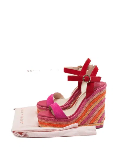 Pre-owned Sophia Webster  135mm Suede Espadrille Wedge Sandals