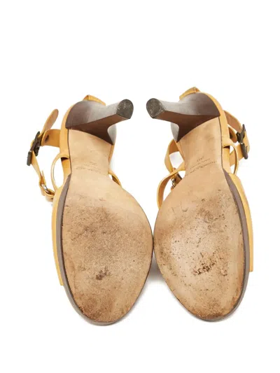 Pre-owned Jimmy Choo 2023 125mm Stud-embellished Sandals In Yellow