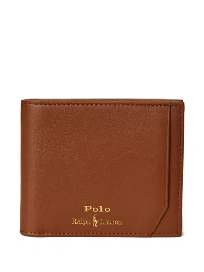 Polo Ralph Lauren Medium Leather Bifold Wallet In Brown