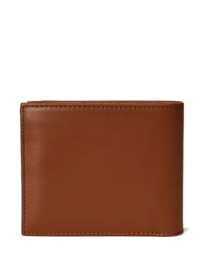 Polo Ralph Lauren Medium Leather Bifold Wallet In Brown