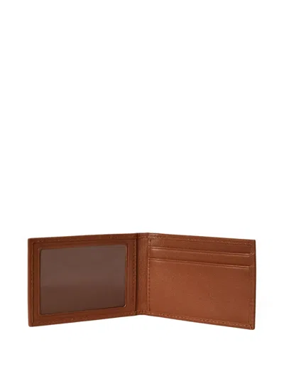Polo Ralph Lauren Medium Leather Bifold Wallet In Brown