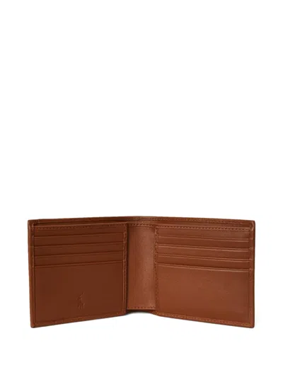 Polo Ralph Lauren Medium Leather Bifold Wallet In Brown