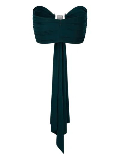 Christopher Esber Draped One-shoulder Top Ruched Detailing In Green