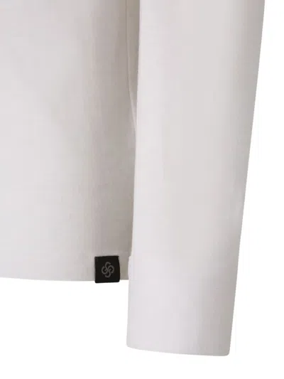 Gran Sasso Buttoned-cuffs Long-sleeves Polo Shirt In White