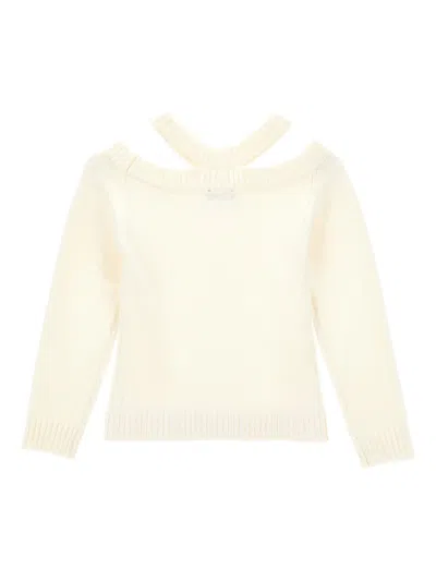 Monnalisa Halterneck Sweater In Neutral