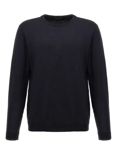 Roberto Collina Crew Neck Merino Wool Sweater In Black
