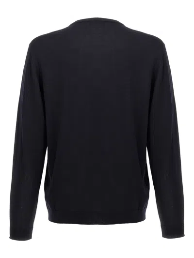 Roberto Collina Crew Neck Merino Wool Sweater In Black