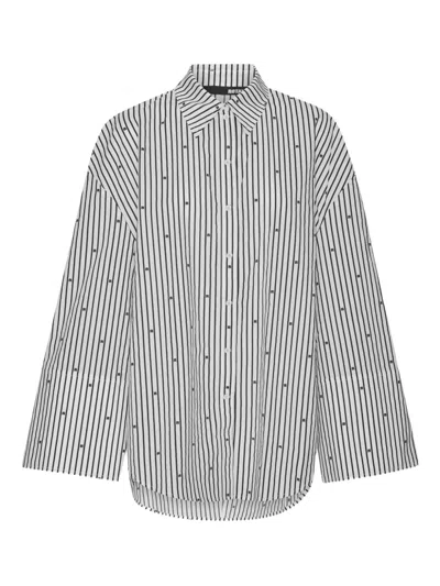 Rotate Birger Christensen Stripe-pattern Shirt In Gray