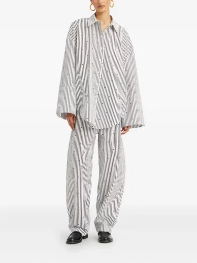 Rotate Birger Christensen Stripe-pattern Shirt In Gray
