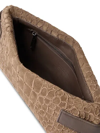 Brunello Cucinelli Essence Crocodile-embossed Clutch Bag