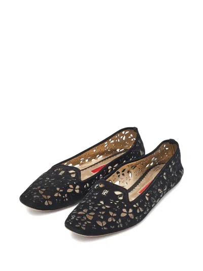Pre-owned Carolina Herrera Vintage  Flower Cut-out Ballet Flats