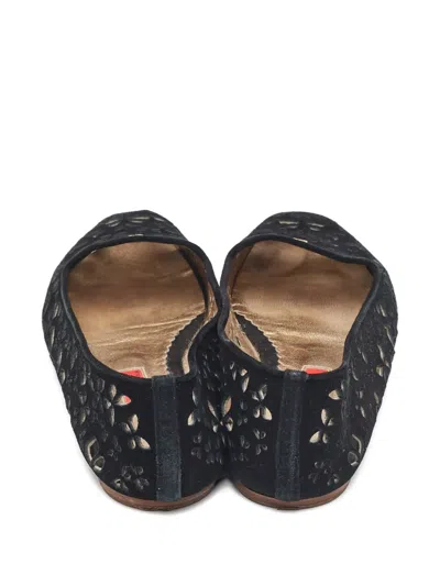 Pre-owned Carolina Herrera Vintage  Flower Cut-out Ballet Flats