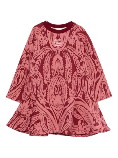 Etro Paisley-print Flared Mini Dress In Brown