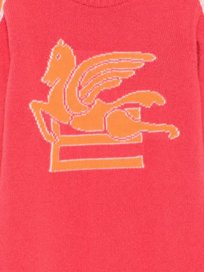 Etro Pegasus-motif Sweater In Orange