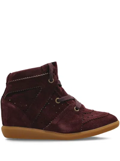Isabel Marant 50mm Bobby Lace-up Suede Wedge Sneakers