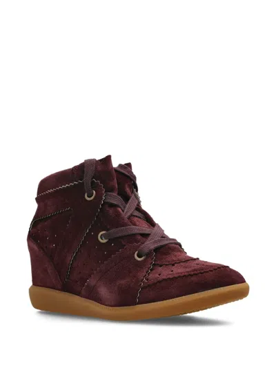 Isabel Marant 50mm Bobby Lace-up Suede Wedge Sneakers