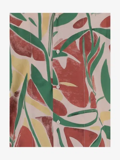 Jacquemus Mens La Chemise Fonccio Graphic-print Cotton Shirt Abstract Vegetal Pi In Green
