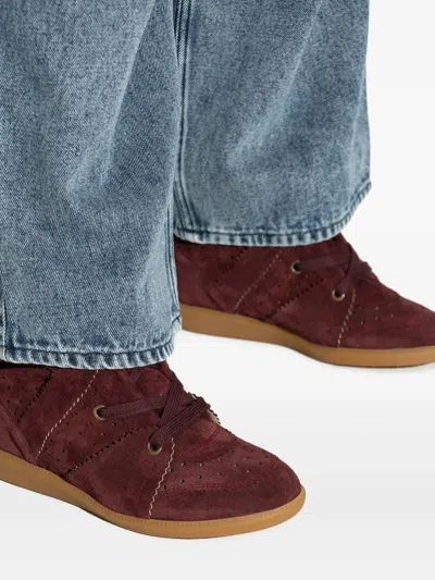 Isabel Marant 50mm Bobby Lace-up Suede Wedge Sneakers