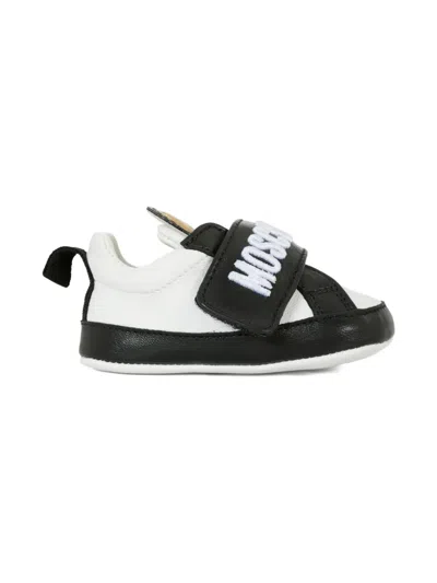 Moschino Teddy-motif Logo-strap Sneakers In White