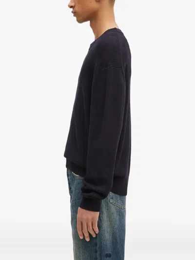 Paul Smith Ribbed-knit Crew-neck Sweater In Black