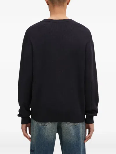 Paul Smith Ribbed-knit Crew-neck Sweater In Black