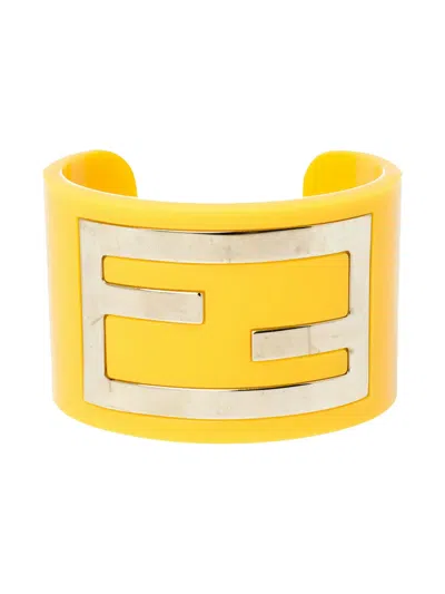 Pre-owned Fendi Ff Open Cuff Bracelet