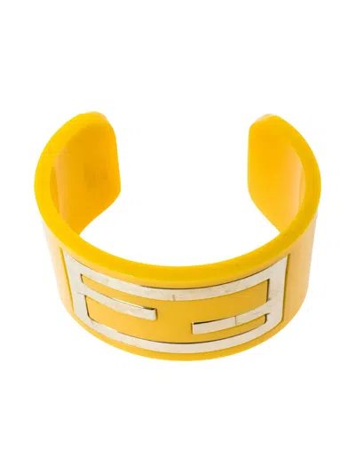 Pre-owned Fendi Ff Open Cuff Bracelet