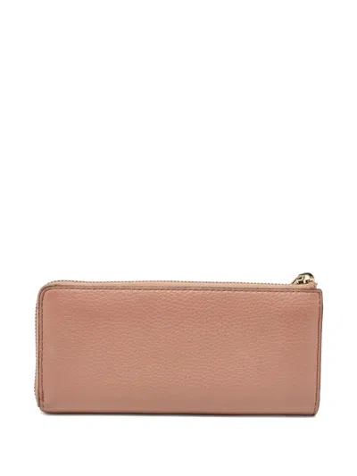 Pre-owned Michael Kors Vintage Logo-lettering Leather Wallet In Pink