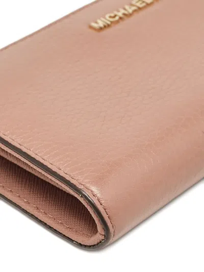 Pre-owned Michael Kors Vintage Logo-lettering Leather Wallet In Pink