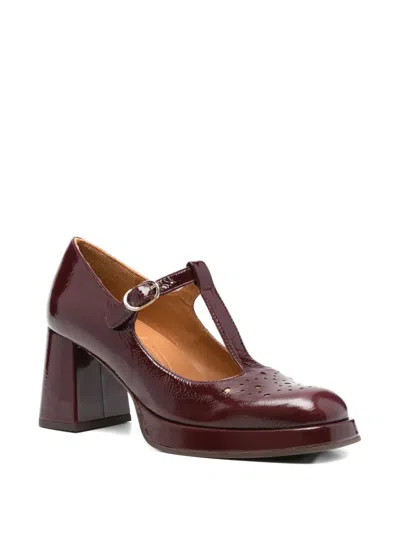 Chie Mihara 70mm T-bar Block-heel Pumps In Burgundy