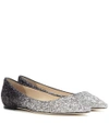 JIMMY CHOO Romy Flat glitter ballerinas