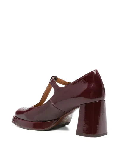 Chie Mihara 70mm T-bar Block-heel Pumps In Burgundy