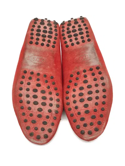 Pre-owned Tod's Vintage  Suede Loafers In Red