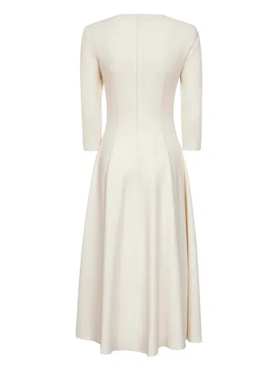Blanca Vita Butter Stretch Jersey Asia Flared Midi Dress In Neutral
