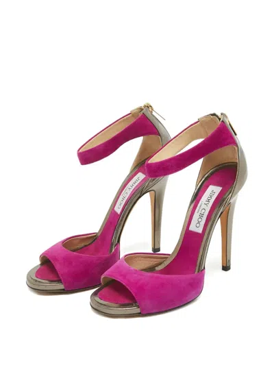 Pre-owned Jimmy Choo 120mm Leather Heeled Sandals In Pink