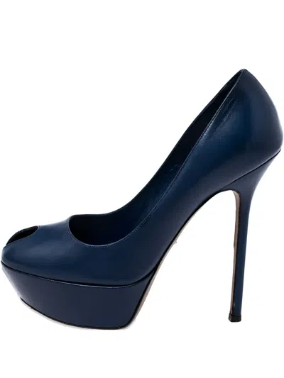 Pre-owned Sergio Rossi Vintage  135mm Platform Peep-toe Pumps