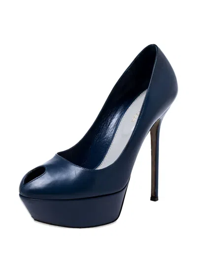 Pre-owned Sergio Rossi Vintage  135mm Platform Peep-toe Pumps