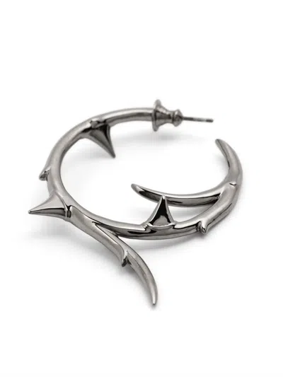 Shaun Leane Rose Thorn Rhodium Hoop Earrings In Black